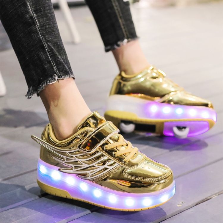 CD03 LED Double Wheel Wing Roller Skating Shoes, Size : 37