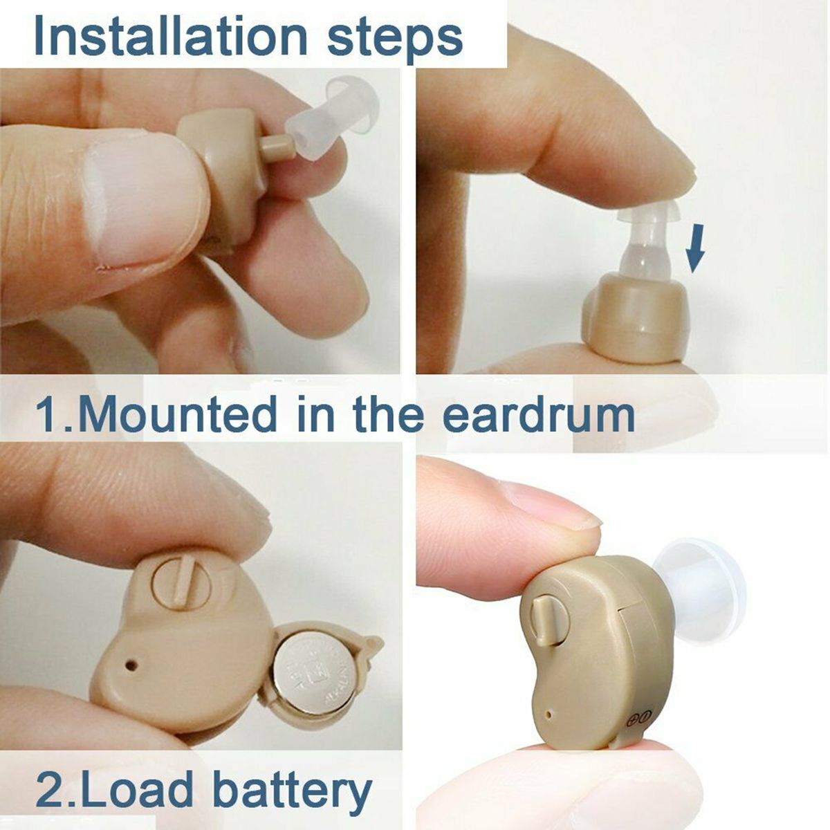 2Pc Adults Hearing  Sound Amplifier Invisible Side Mini Ear