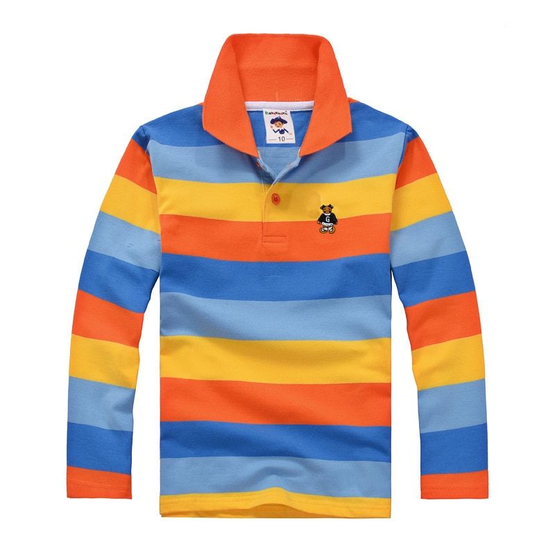 Top Quality Kids Polo Shirts White Red Yellow Blue T Shirt Baby Toddler Big Boy  Long Sleeve  4 5 6 7 8 9 10 11 12  Years(#Multi)