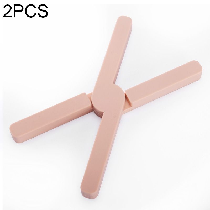 2 PCS Thickened X-shaped Silicone Foldable Pot Mat Kitchen  Heat-Insulation Meal Coaster High Temperature Table Mat(Orange)