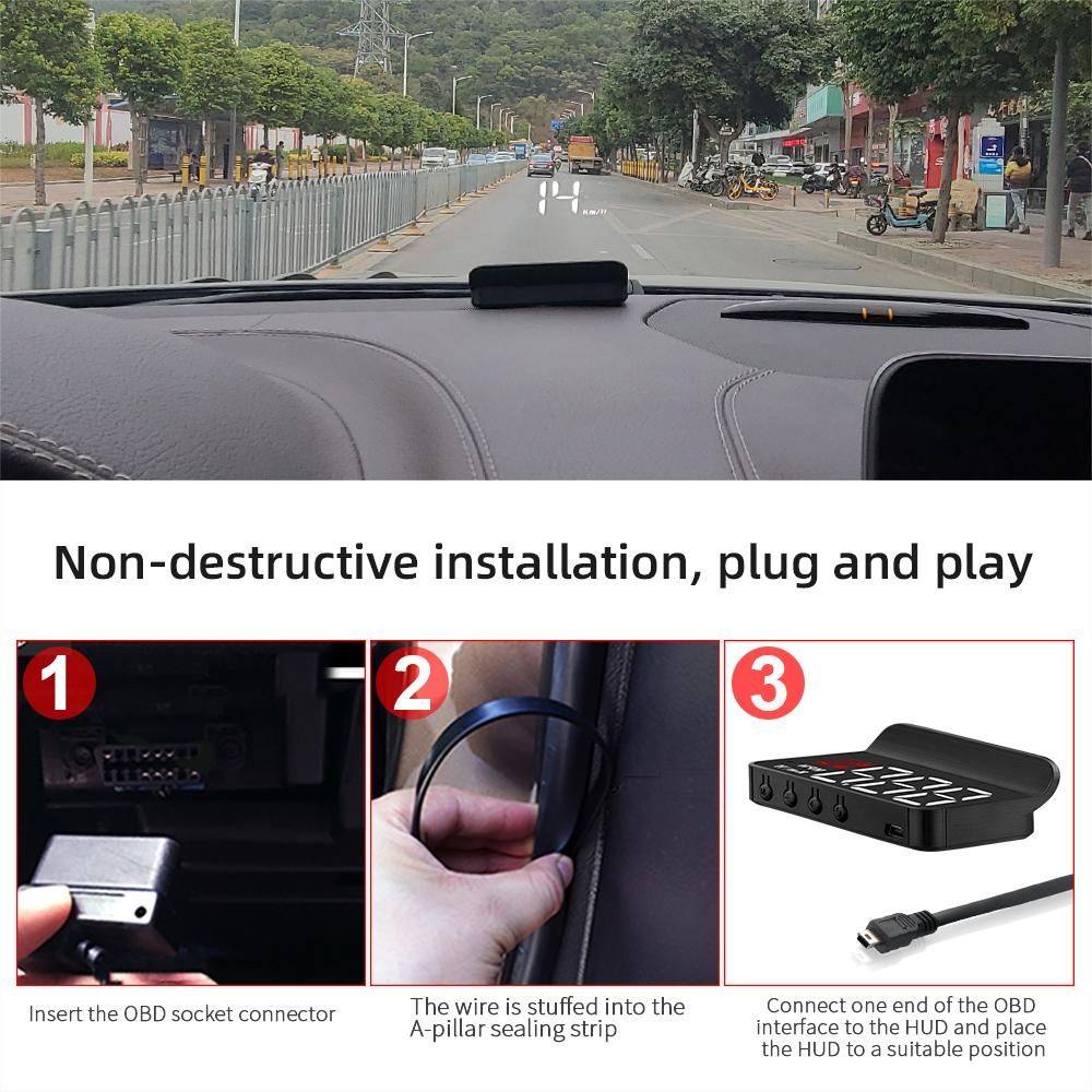 HUD OBD2 Car Speed Meter Projector Universal Speedometer For Car Speed Headup Display Head-up Display OBD Tachometer Gadgets