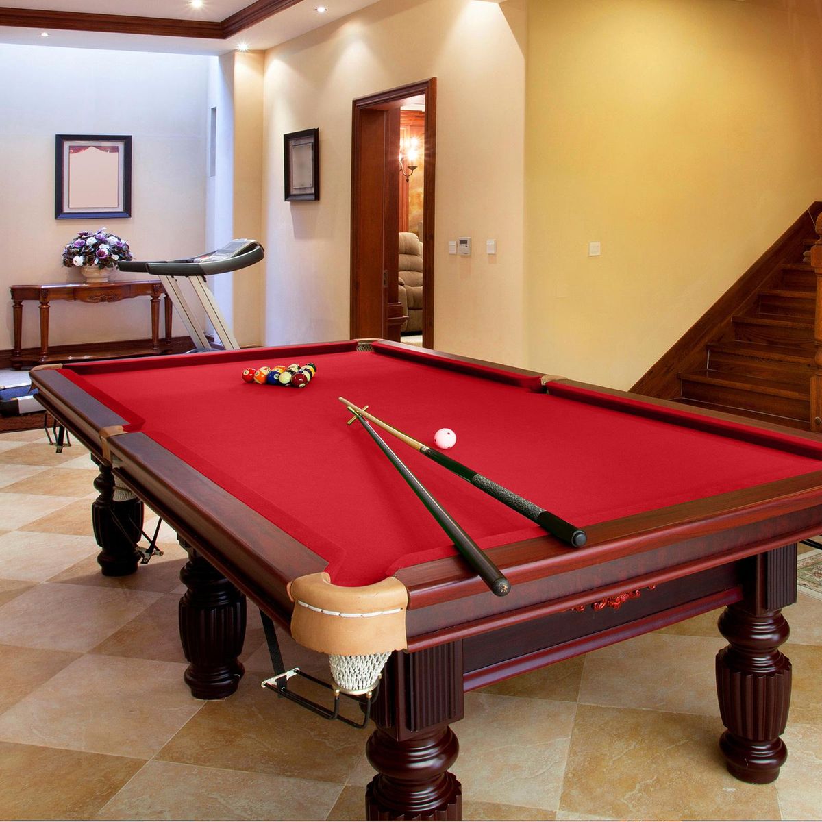Billiards Pool Tablecloth Snooker Cloth Felt Pre Cut Pool 7ft Red