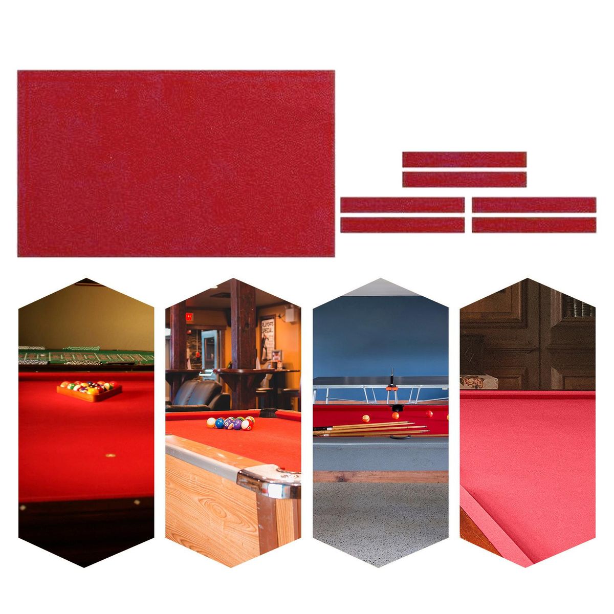 Billiards Pool Tablecloth Snooker Cloth Felt Pre Cut Pool 7ft Red