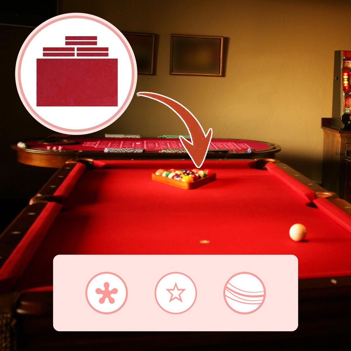 Billiards Pool Tablecloth Snooker Cloth Felt Pre Cut Pool 7ft Red