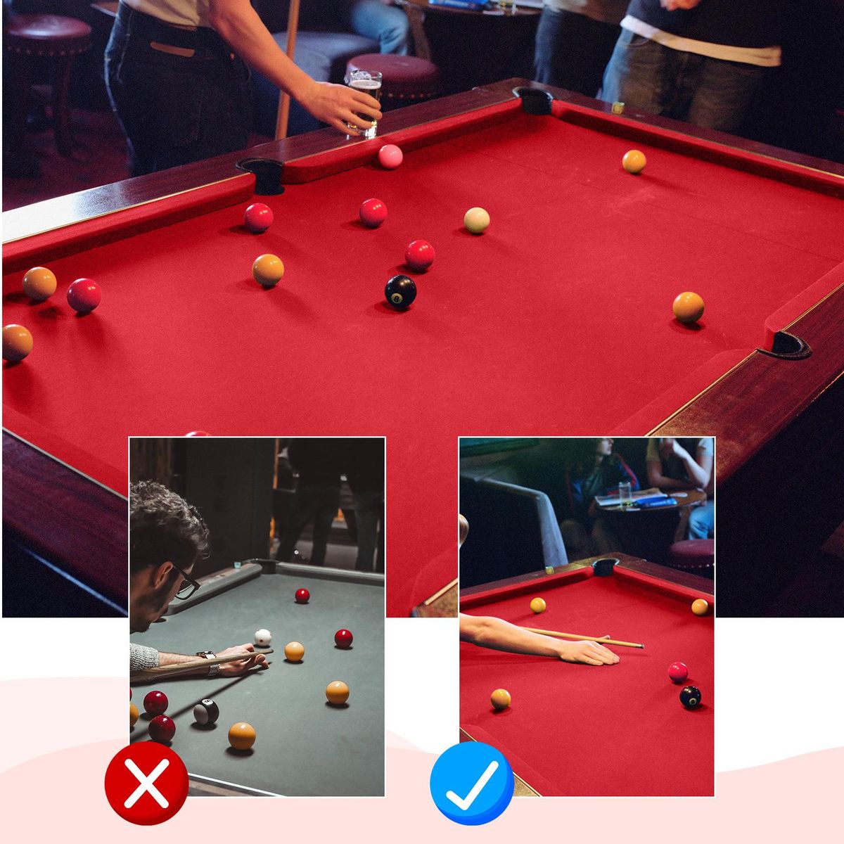 Billiards Pool Tablecloth Snooker Cloth Felt Pre Cut Pool 7ft Red
