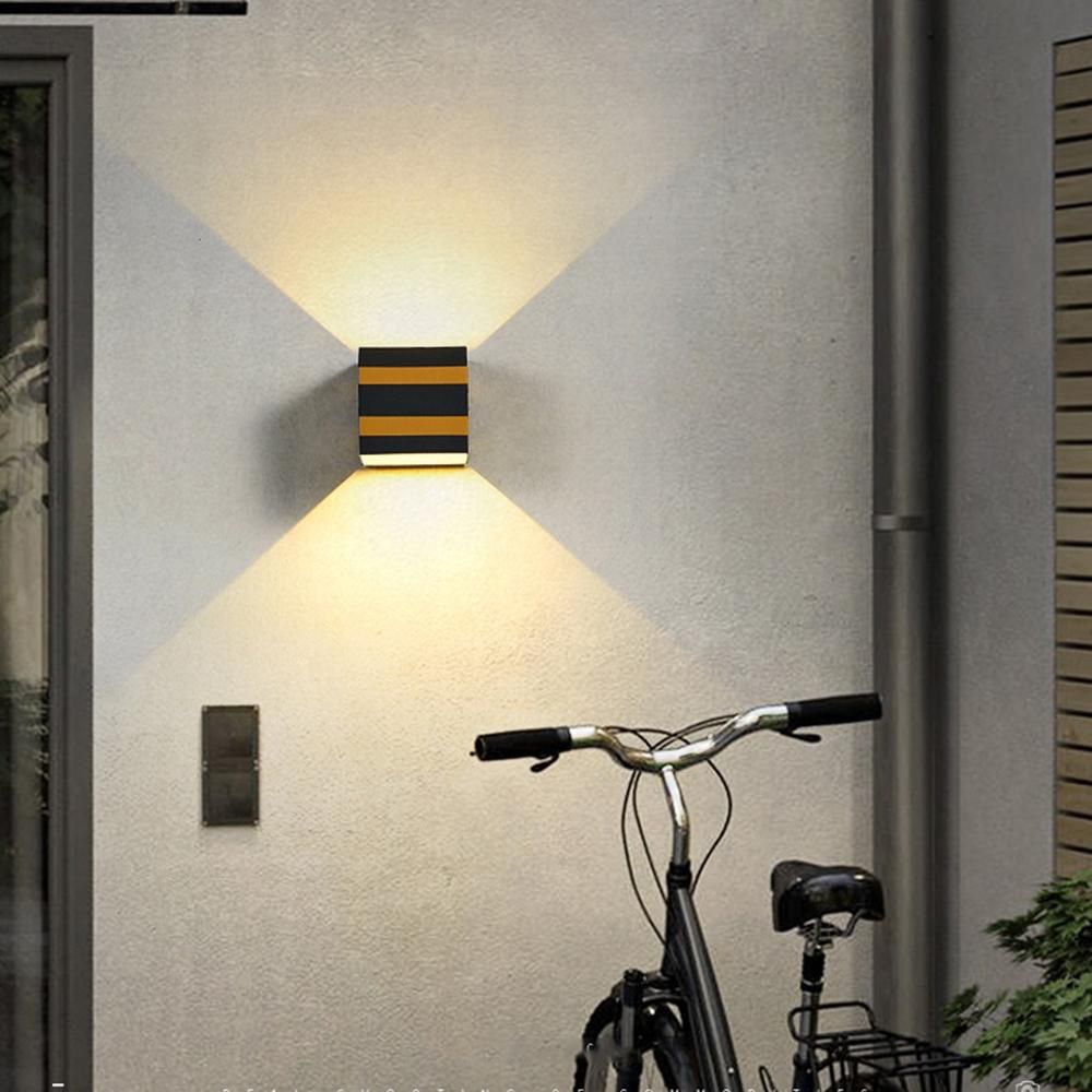 Outdoor Wall Lamp Dimmable Simple Indoor Creative Bedside Living Room Bedroom Corridor Aisle Waterproof Four-leaf Lamp white light Black + gold - 6W