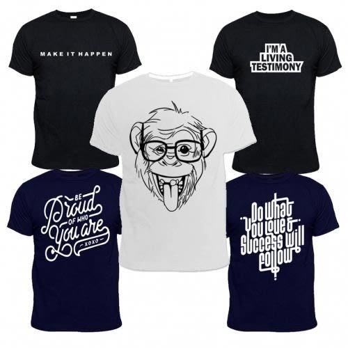 Motivational Tshirt 5-in-1 Bundle -black, White, & Navyblue