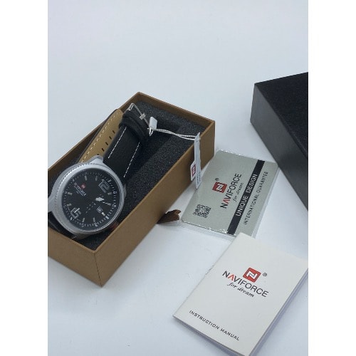 Black Leather Strap Luminous Men’s Wrist Watch