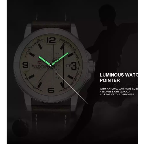 Black Leather Strap Luminous Men’s Wrist Watch