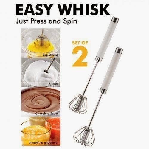 Stainless Steel Set of 2 Push Rotation Better Beater Hand Mixer