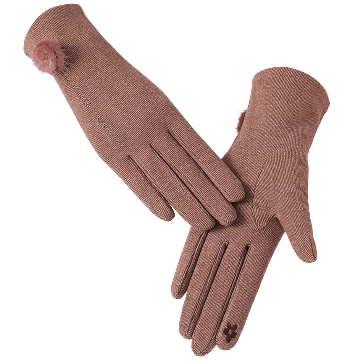 1 Pair Motorcycle Female Winter Thermal Sports Cycling Brown