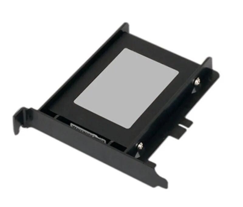 PCIe / PCI Slot 2.5" HDD/SSD Mounting Bracket - 2.5" HDD to PCI Slot Rear Panel Hard Drive Adapters - Black