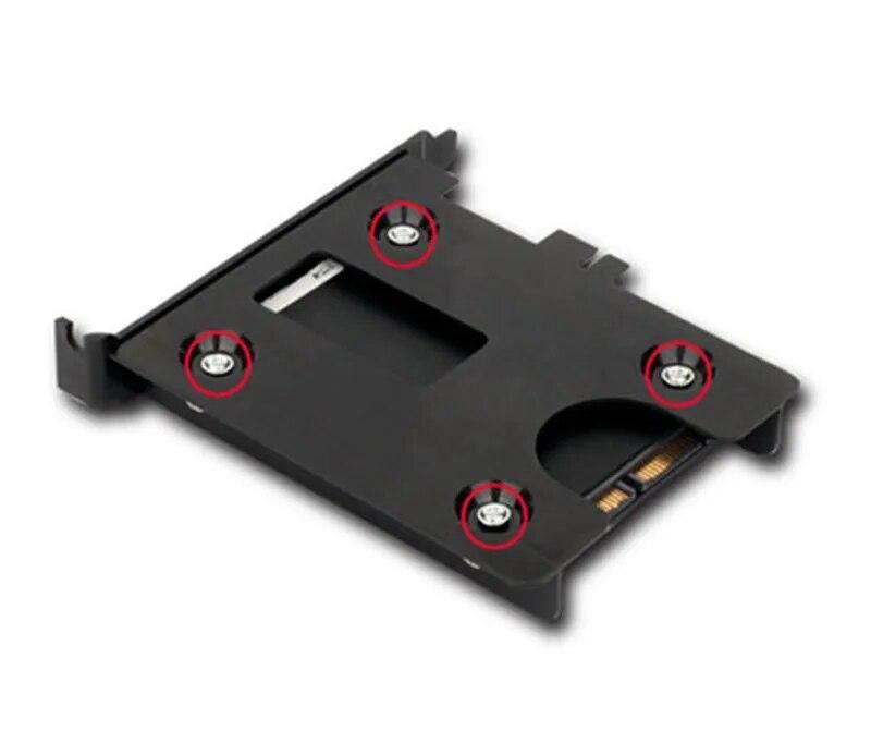 PCIe / PCI Slot 2.5" HDD/SSD Mounting Bracket - 2.5" HDD to PCI Slot Rear Panel Hard Drive Adapters - Black