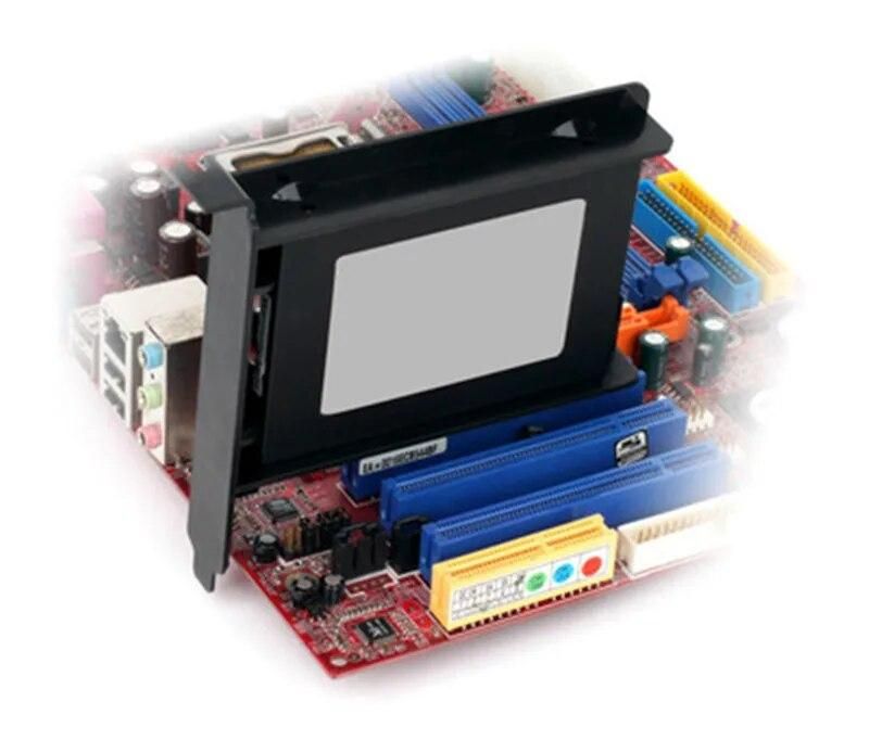PCIe / PCI Slot 2.5" HDD/SSD Mounting Bracket - 2.5" HDD to PCI Slot Rear Panel Hard Drive Adapters - Black