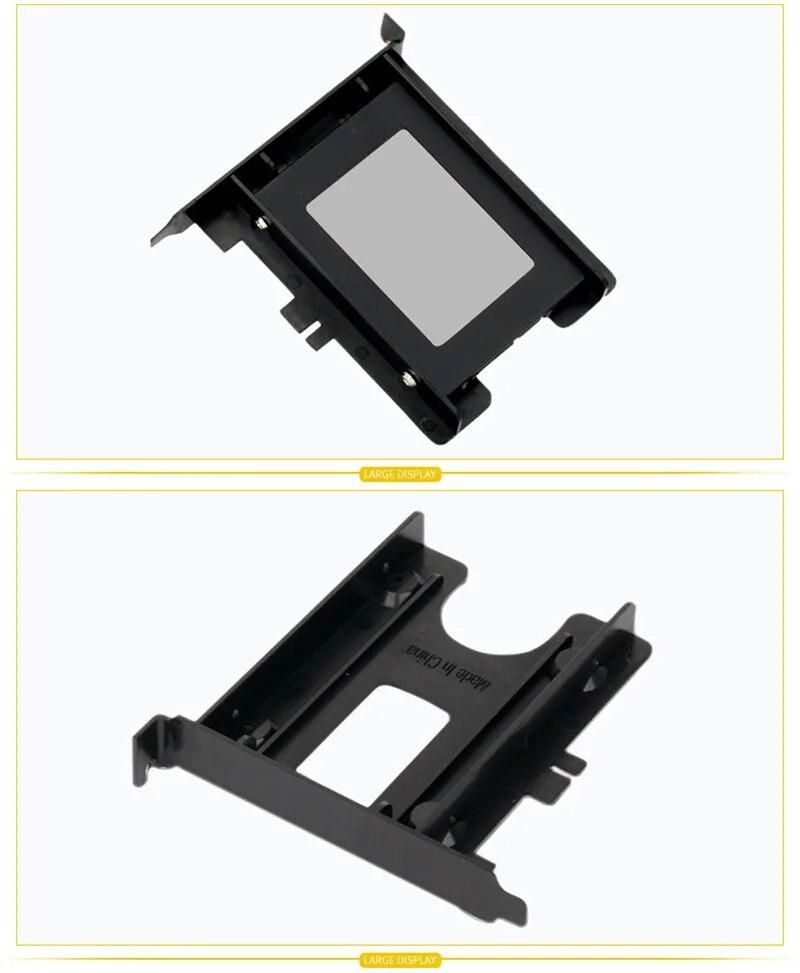 PCIe / PCI Slot 2.5" HDD/SSD Mounting Bracket - 2.5" HDD to PCI Slot Rear Panel Hard Drive Adapters - Black