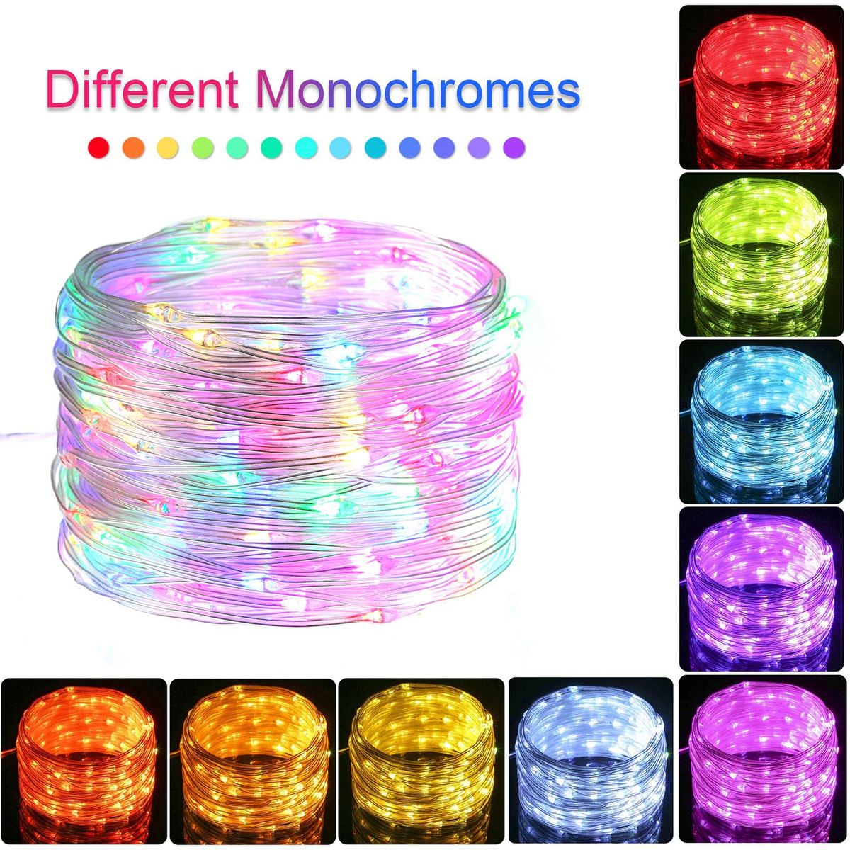 Tomshine 23m 200 LEDs Fairy String Lights with Remote Control 13 Monochrome 8 Lighting Modes Plug-in Twinkle Light 6/12H Timer Function IP65 Water Resistance for Bedroom Patio Garden Party Wedding Christmas