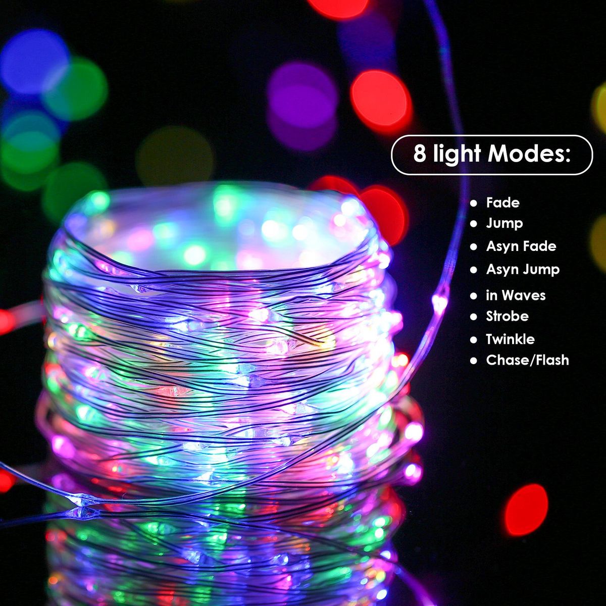 Tomshine 23m 200 LEDs Fairy String Lights with Remote Control 13 Monochrome 8 Lighting Modes Plug-in Twinkle Light 6/12H Timer Function IP65 Water Resistance for Bedroom Patio Garden Party Wedding Christmas