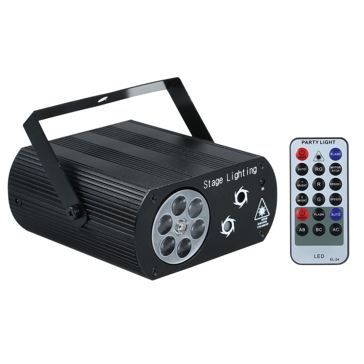 A C100-240 V 5 W 3 LEDs RGB Mini Water W-ave Ripple Effect Stage Light Lighting Fixture Lamp Supported Auto-run/ Sound Activated/ Strobe/ R-emote C--ontrol Controller/ Speed Adjustable Portable for Disco KTV DJ Show C-lub Par