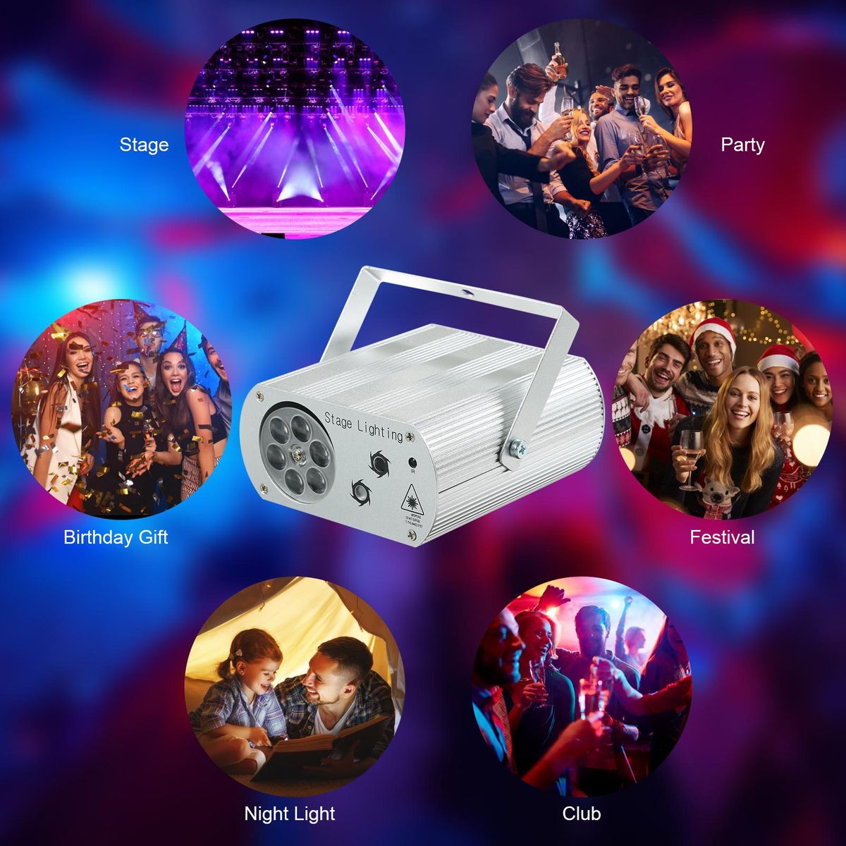 A C100-240 V 5 W 3 LEDs RGB Mini Water W-ave Ripple Effect Stage Light Lighting Fixture Lamp Supported Auto-run/ Sound Activated/ Strobe/ R-emote C--ontrol Controller/ Speed Adjustable Portable for Disco KTV DJ Show C-lub Par