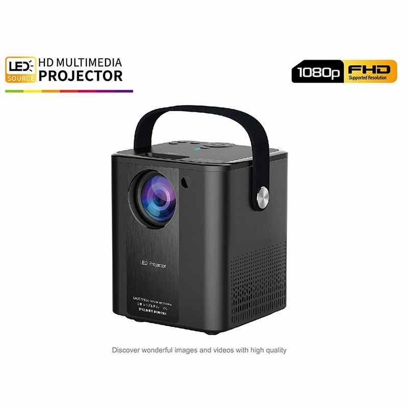 C500 Portable Mini LED Home HD Projector, Style:Basic Version(Black)