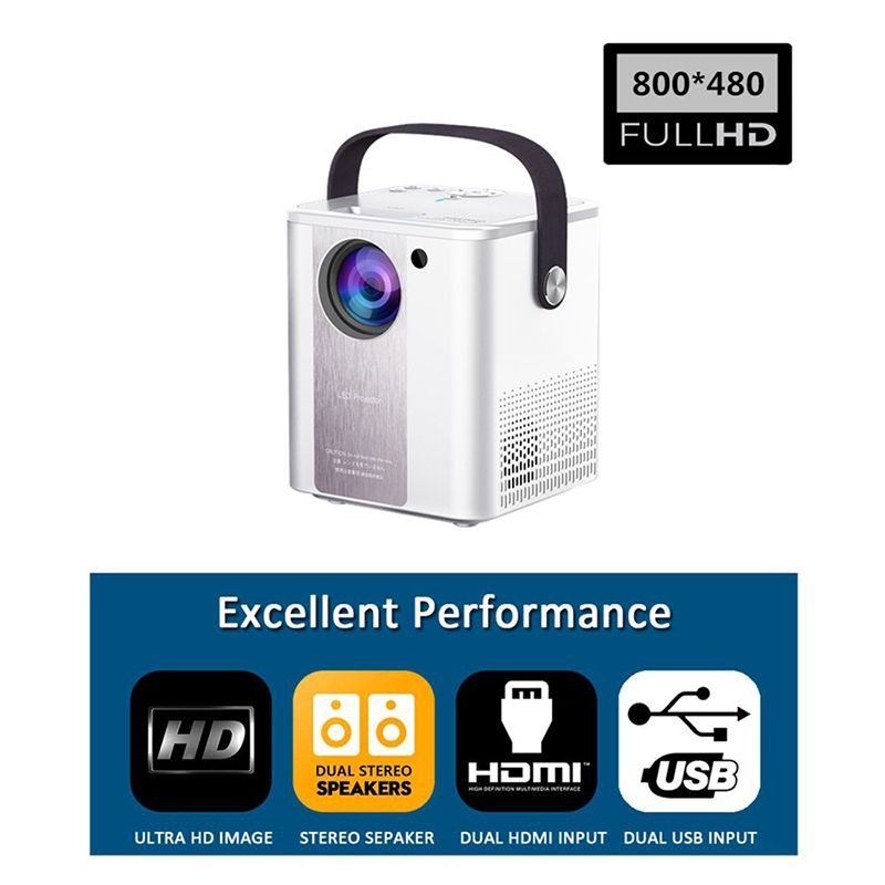 C500 Portable Mini LED Home HD Projector, Style:Basic Version(Black)