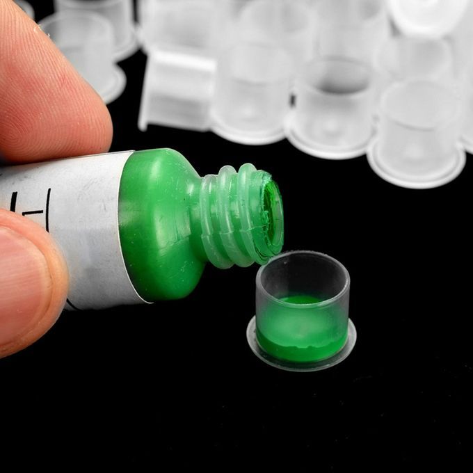 Plastic Tattoo Ink Cups Free Standing Pigment  Supply S 100pcs