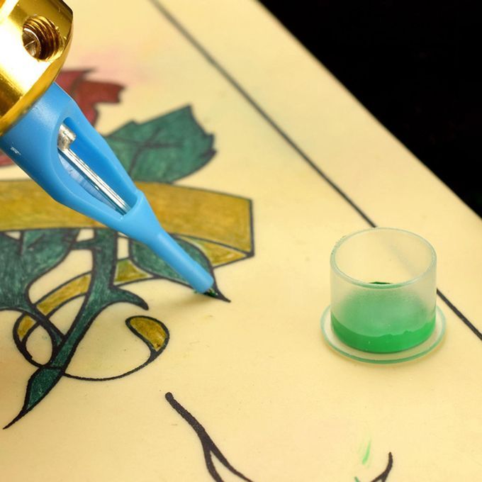 Plastic Tattoo Ink Cups Free Standing Pigment  Supply S 100pcs