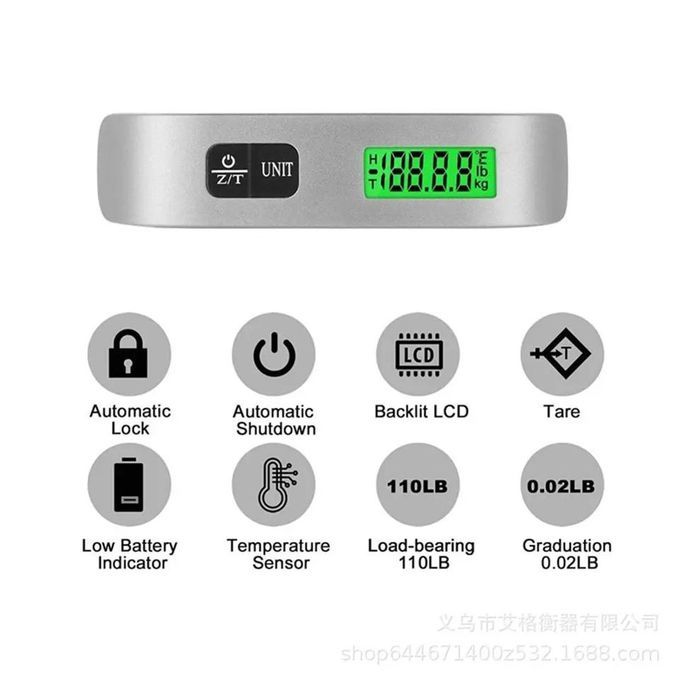 Portable Digital Travel Luggage Weighing Scale, 1 Pc
