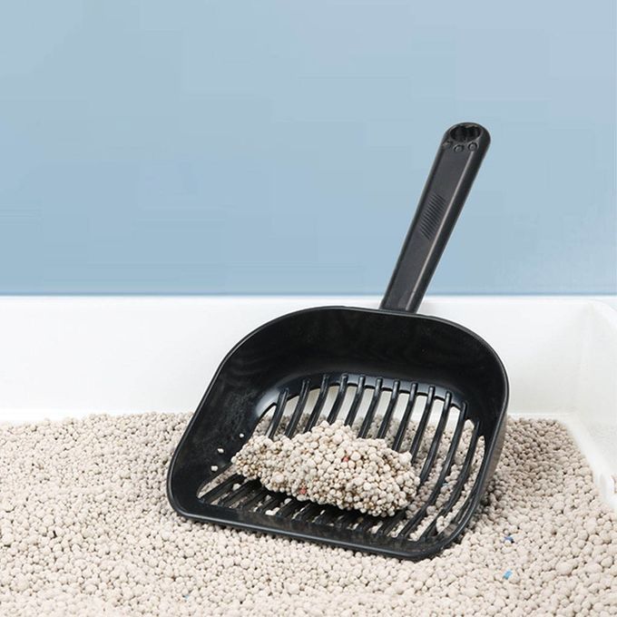 Cat Litter Scooper Antibacterial Material Sifter For Narrow Black