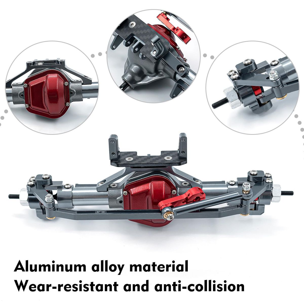 RC Car Front Axle Rear Axle Aluminum Alloy RC Axles Replacements for 1/10 Axial SCX10 RC Car