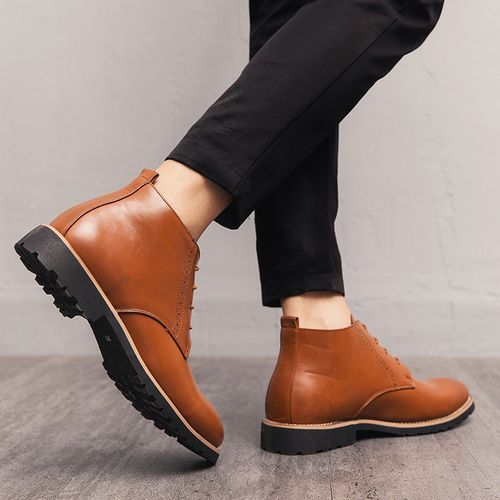 Big Size Mens Ankle Boots Chelsea Boots-Brown