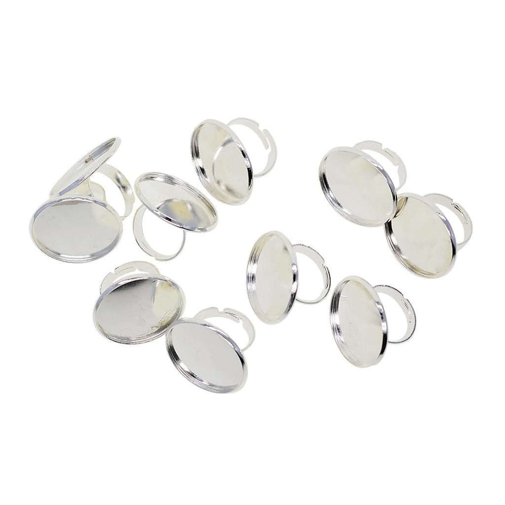 10 Silver  Blanks Settings Bezel Tray 25mm Round  Pads Smooth Bronze
