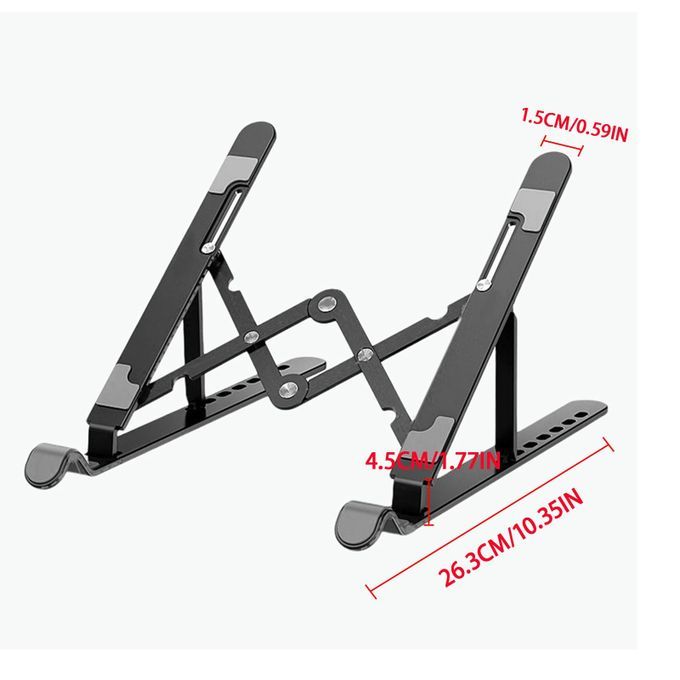 Laptop Stand Lightweight Height Adjustable Ventilated Laptop Black