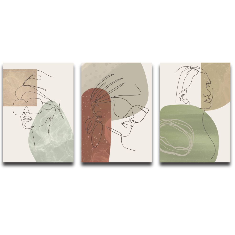 3 In 1 Minimalist Modern Ladies Wall Art Frame Canvas