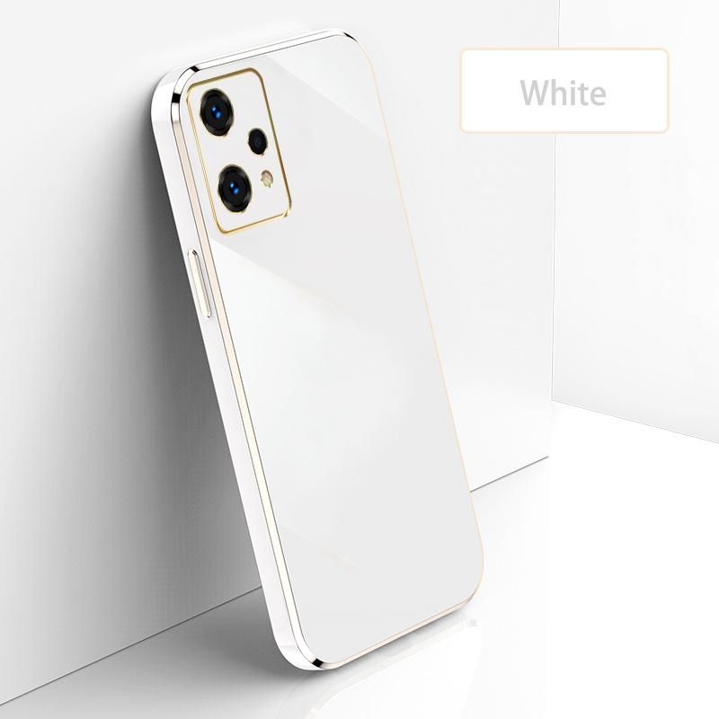 Ultra Thin Plating Phone Case for Realme 9 Pro Plus 9 4G Lens Protection soft Phone Back Cover-White