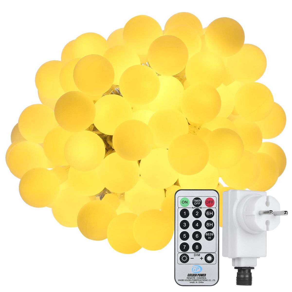 Neoglint Plug-in Globe String Lights 18m/59.06ft 150 LEDs Ball Fairy Light with Controller Warm Lighting 8 Modes Timer Function Decorative for Indoor Outdoor Wedding Party Christmas Tree Garden