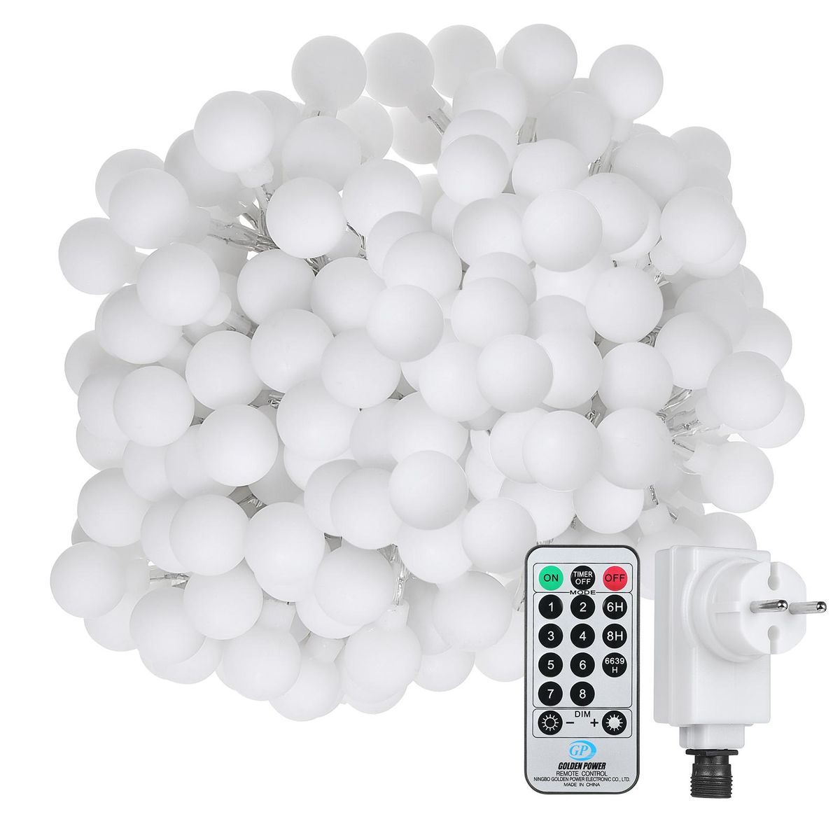 Neoglint Plug-in Globe String Lights 18m/59.06ft 150 LEDs Ball Fairy Light with Controller Warm Lighting 8 Modes Timer Function Decorative for Indoor Outdoor Wedding Party Christmas Tree Garden