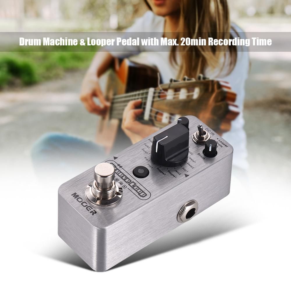 MOOER Groove Loop Drum Machine & Looper Pedal 3 Modes Max. 20min Recording Time Tap Tempo True Bypass Full Metal Shell
