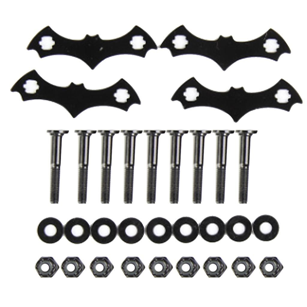 4 Set Carbon Steel Skateboard Deck Gasket Longboard Bolts