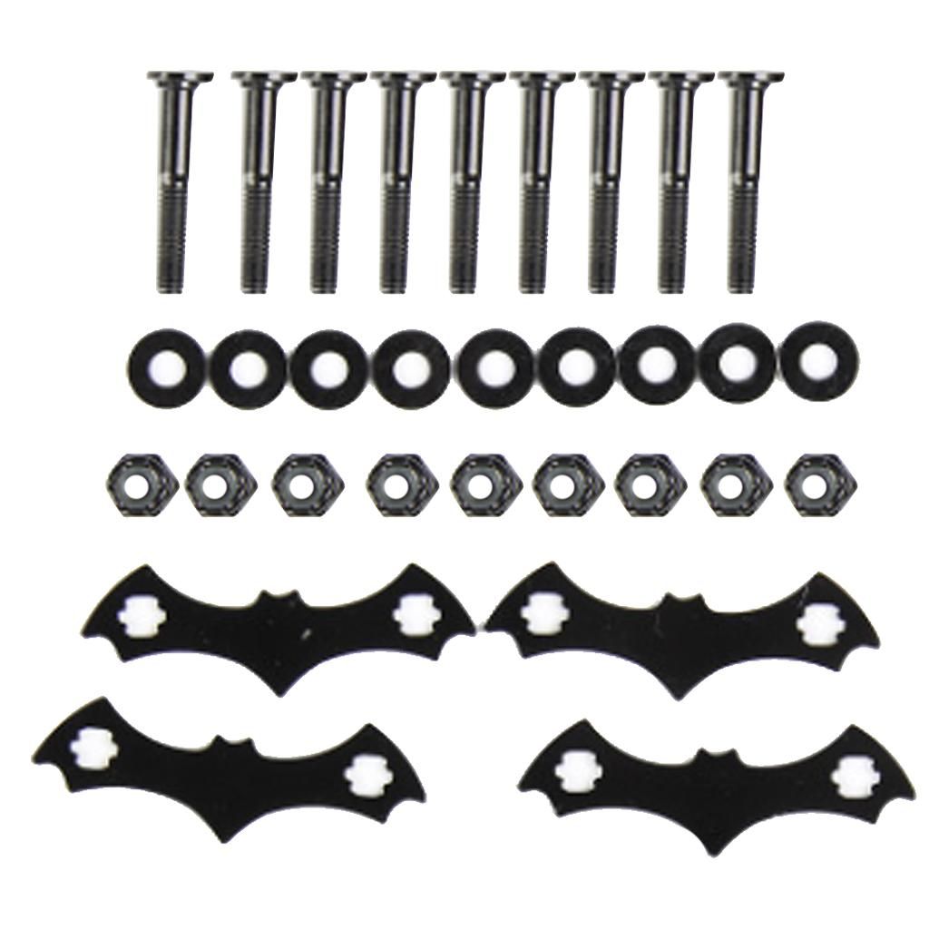 4 Set Carbon Steel Skateboard Deck Gasket Longboard Bolts