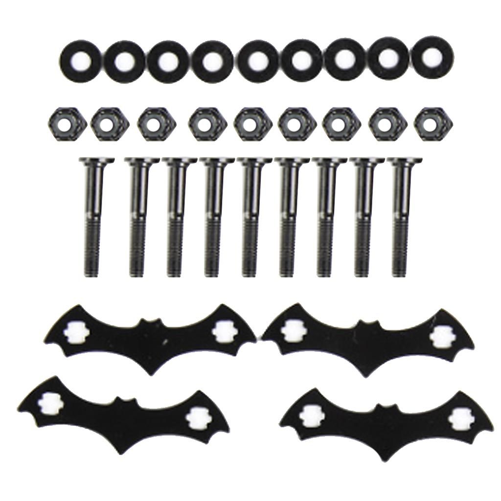 4 Set Carbon Steel Skateboard Deck Gasket Longboard Bolts