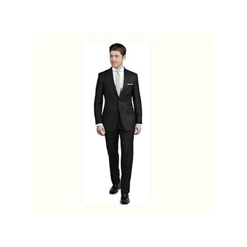 Men Plain Smart Suit - Black