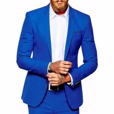Men's Superior Slim Fit Suit with Double Back Slit -Vent- Royal Blue