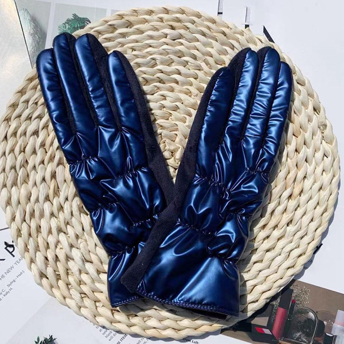 1 Pair Winter Skating Outdoor Navy Blue
