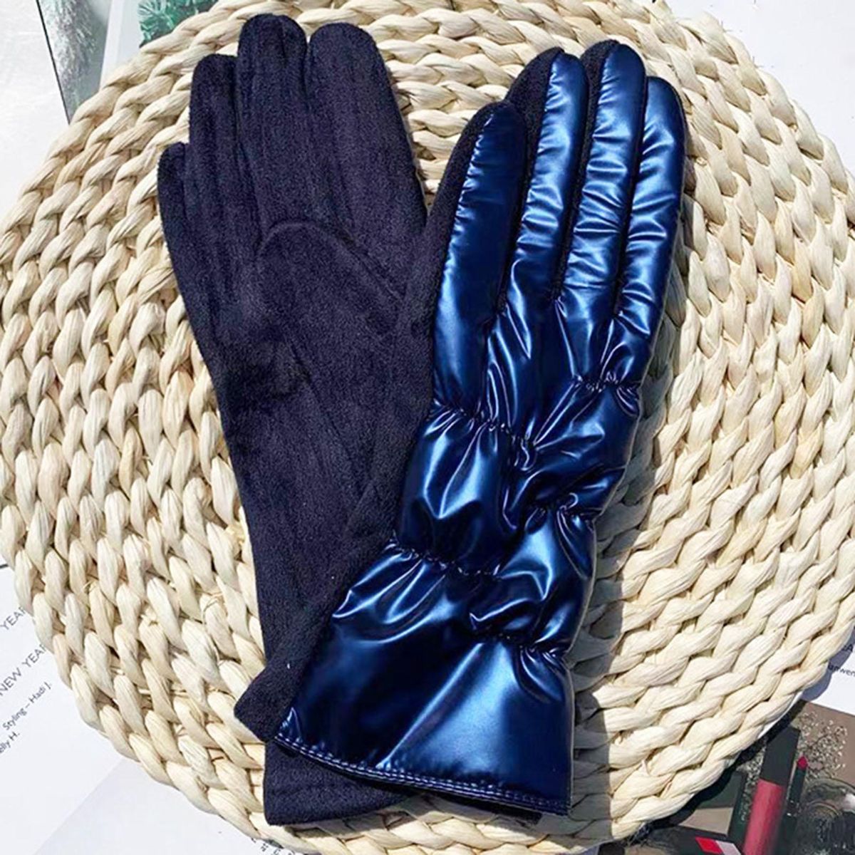 1 Pair Winter Skating Outdoor Navy Blue
