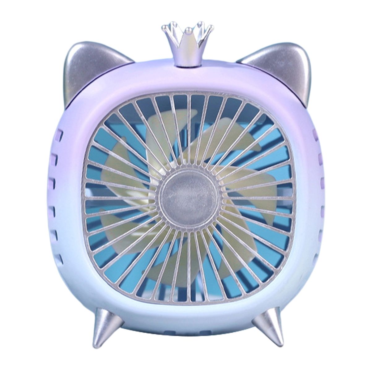 Desk Fan Quiet 3 Speeds Strong Wind Creative Cartoon-Purple