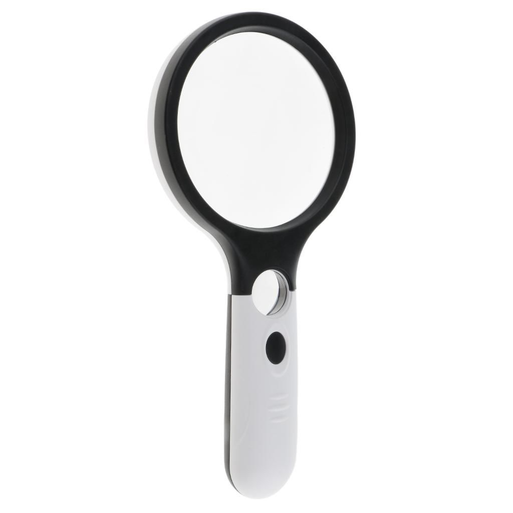 Handheld 4X 30X Magnifying Reading Glass Lens Jewelry Loupe With 4LED