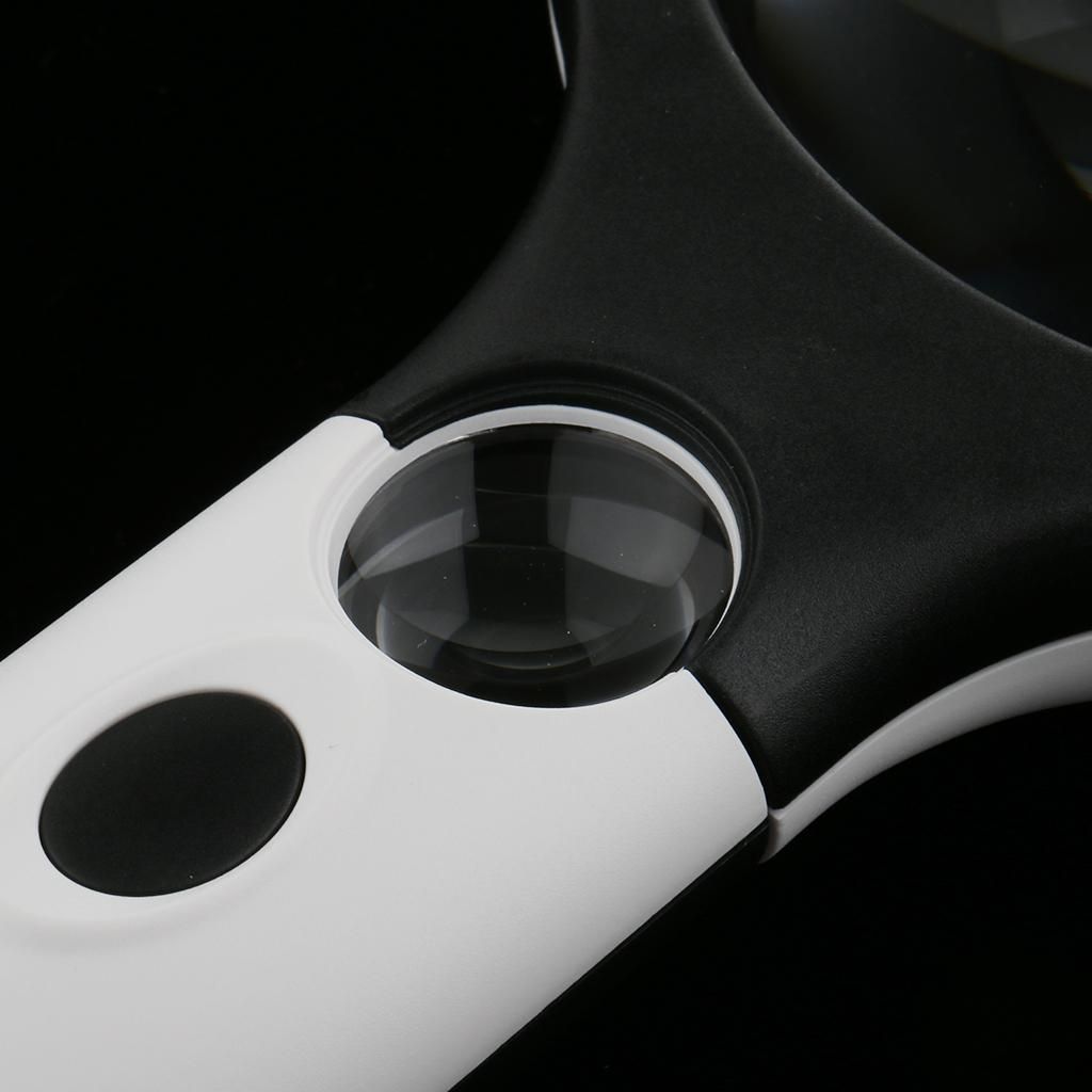 Handheld 4X 30X Magnifying Reading Glass Lens Jewelry Loupe With 4LED