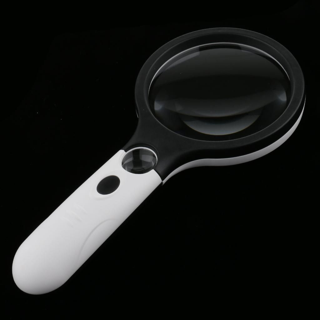 Handheld 4X 30X Magnifying Reading Glass Lens Jewelry Loupe With 4LED