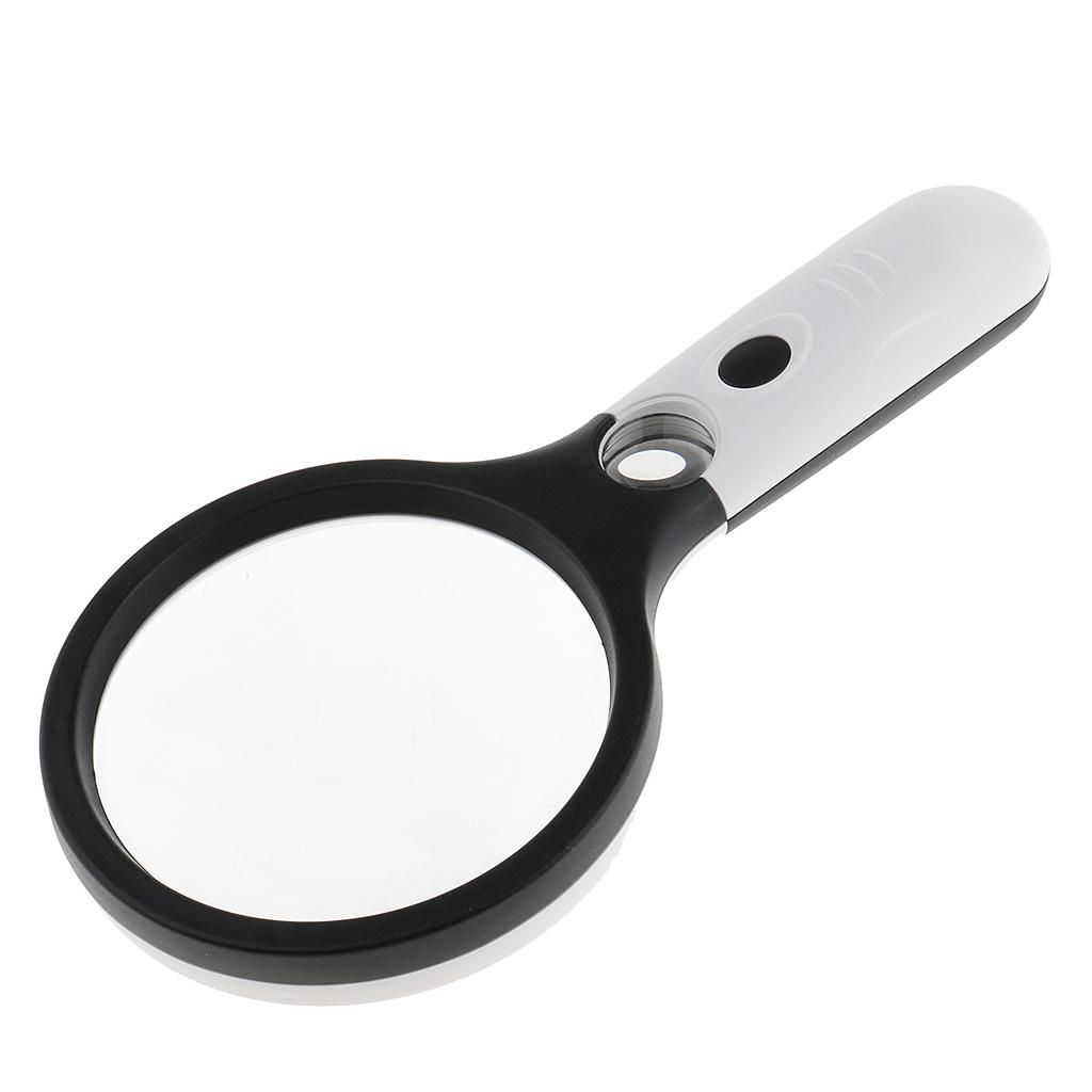 Handheld 4X 30X Magnifying Reading Glass Lens Jewelry Loupe With 4LED